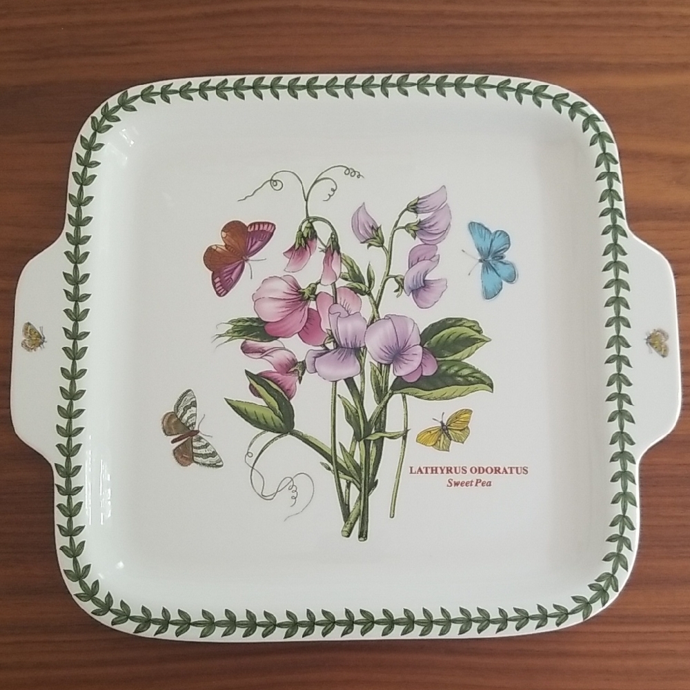Portmeirion 11" square handled dessert dish